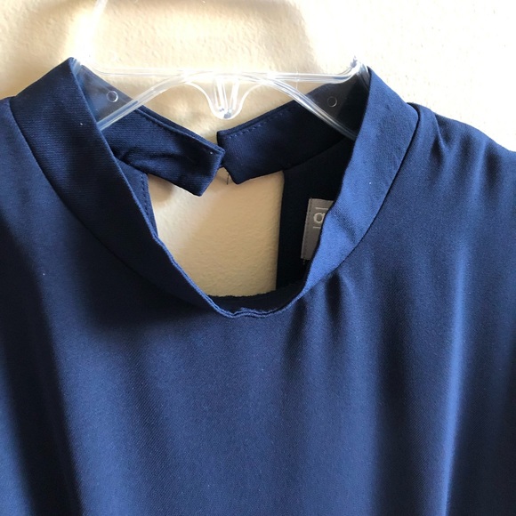 ASOS navy dress obi belt sleeveless high neckline midi length keyhole C - Picture 4 of 13